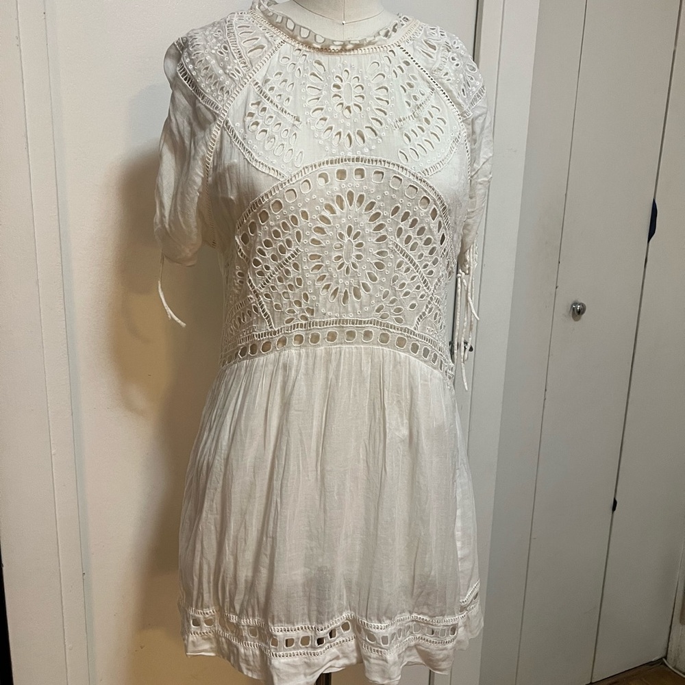 Isabel Marant Etoile white cotton swim coverup